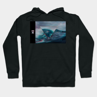 Glitch Art Record Big Wave Surfing Hawaii Hoodie